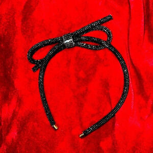Bling  fashion rhinestone black bow headband